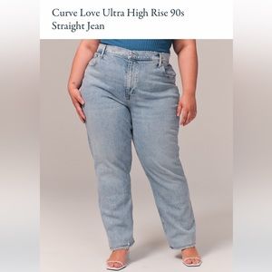 Abercrombie Ultra High Rise 90s Straight Jeans - Curve Love